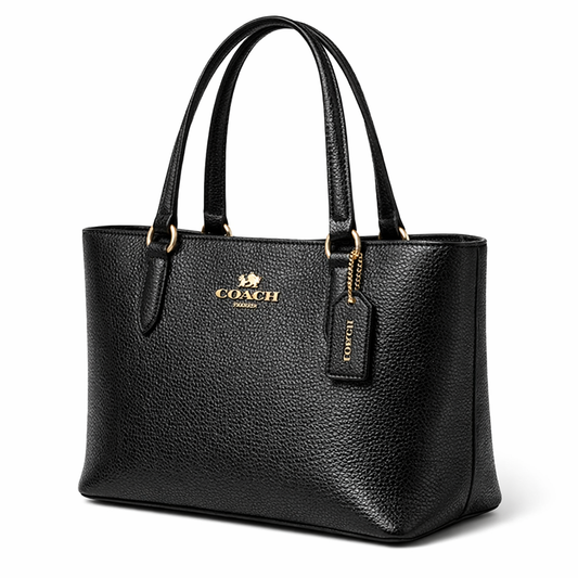 Coach Black Leather Tote Handbag - Women