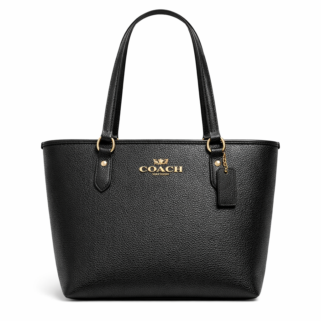 Coach Black Leather Tote Handbag - Women
