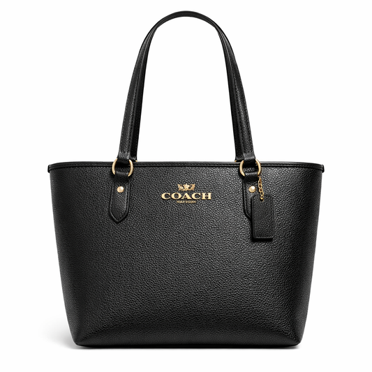 Coach Black Leather Tote Handbag - Women