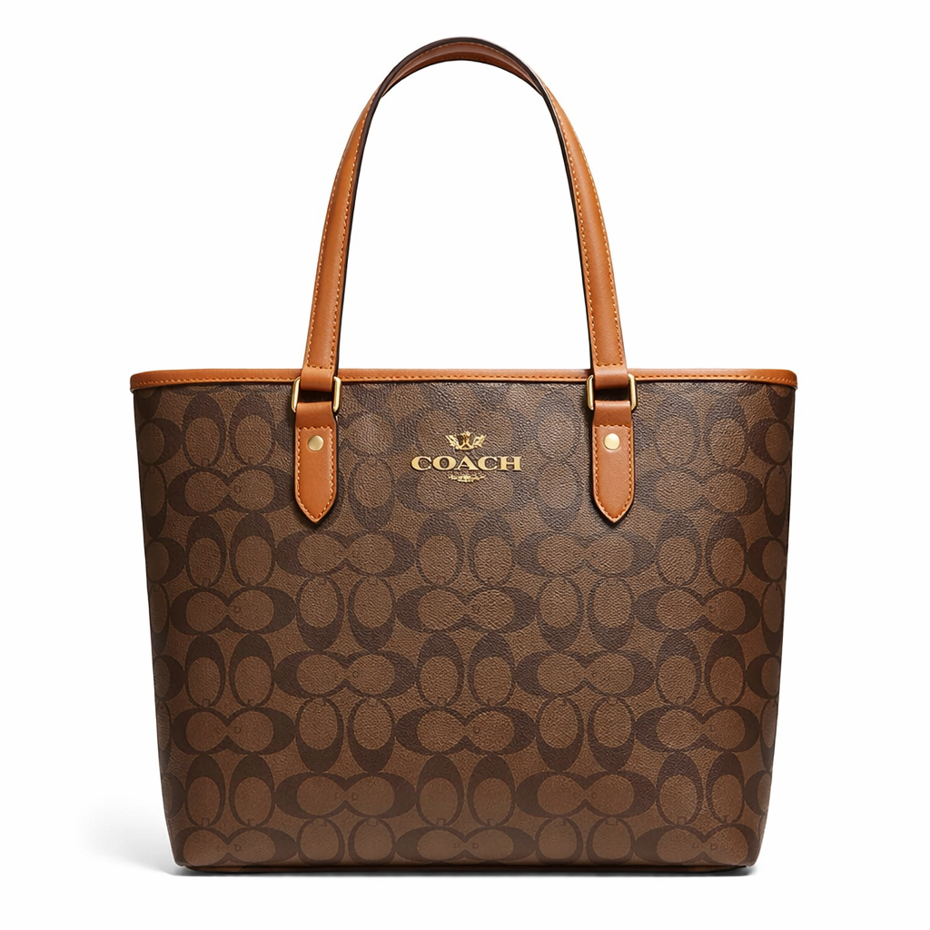 Coach Signature Brown Tote Handbag - Women