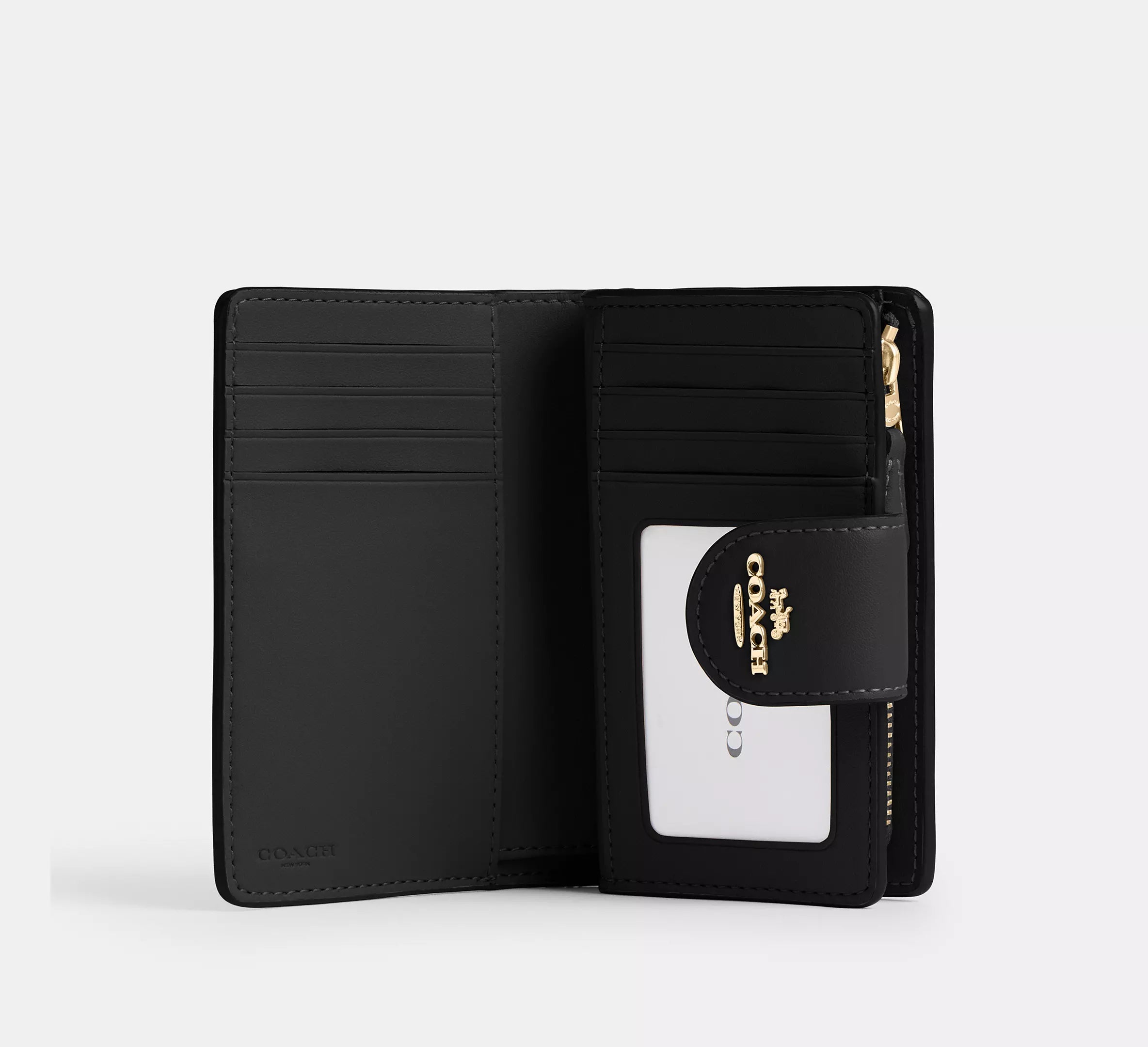 Medium Corner Zip Wallet In Signature Canvas Walnut/Black #0026