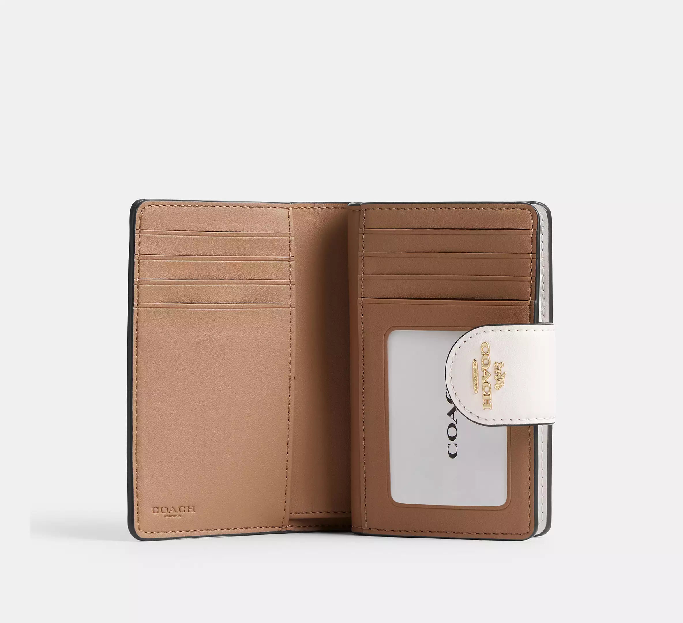 Medium Corner Zip Wallet In Signature Canvas Sand/Chalk #0017