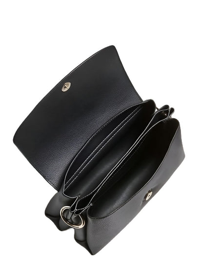 GU Black Leather Shoulder Bag For Women 73#