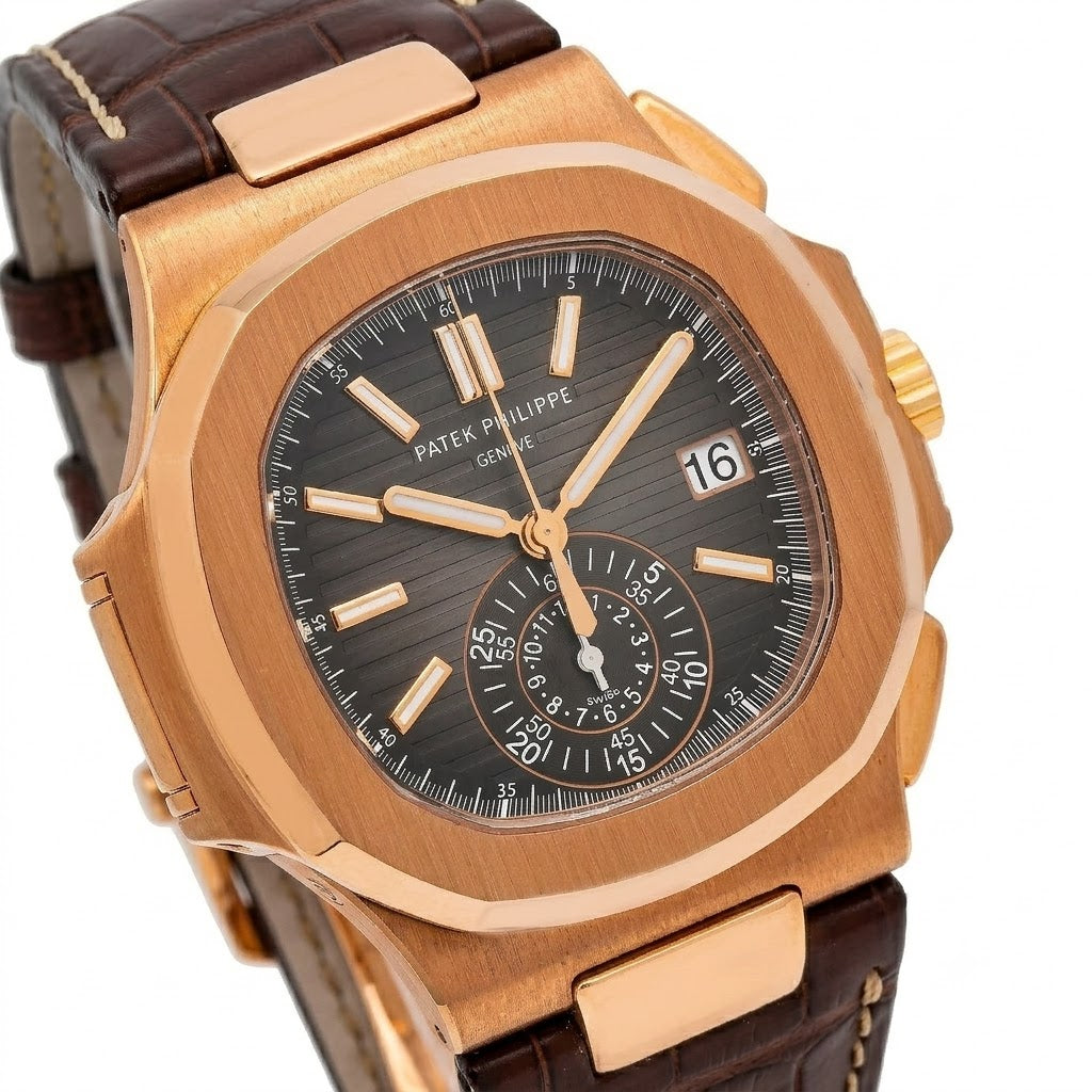Patek Philippe Nautilus 40.5MM 5980/219P – Brown Dial, Rose Gold Bezel, Automatic Chronograph