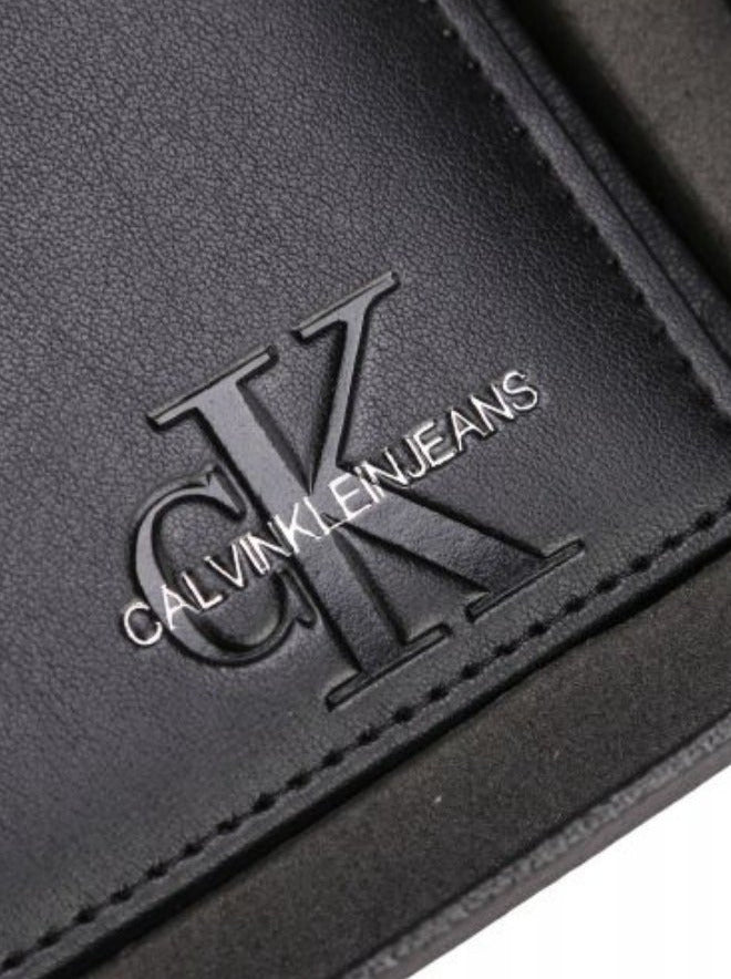 CK Black Leather Wallet & Keychain Set For Men #9