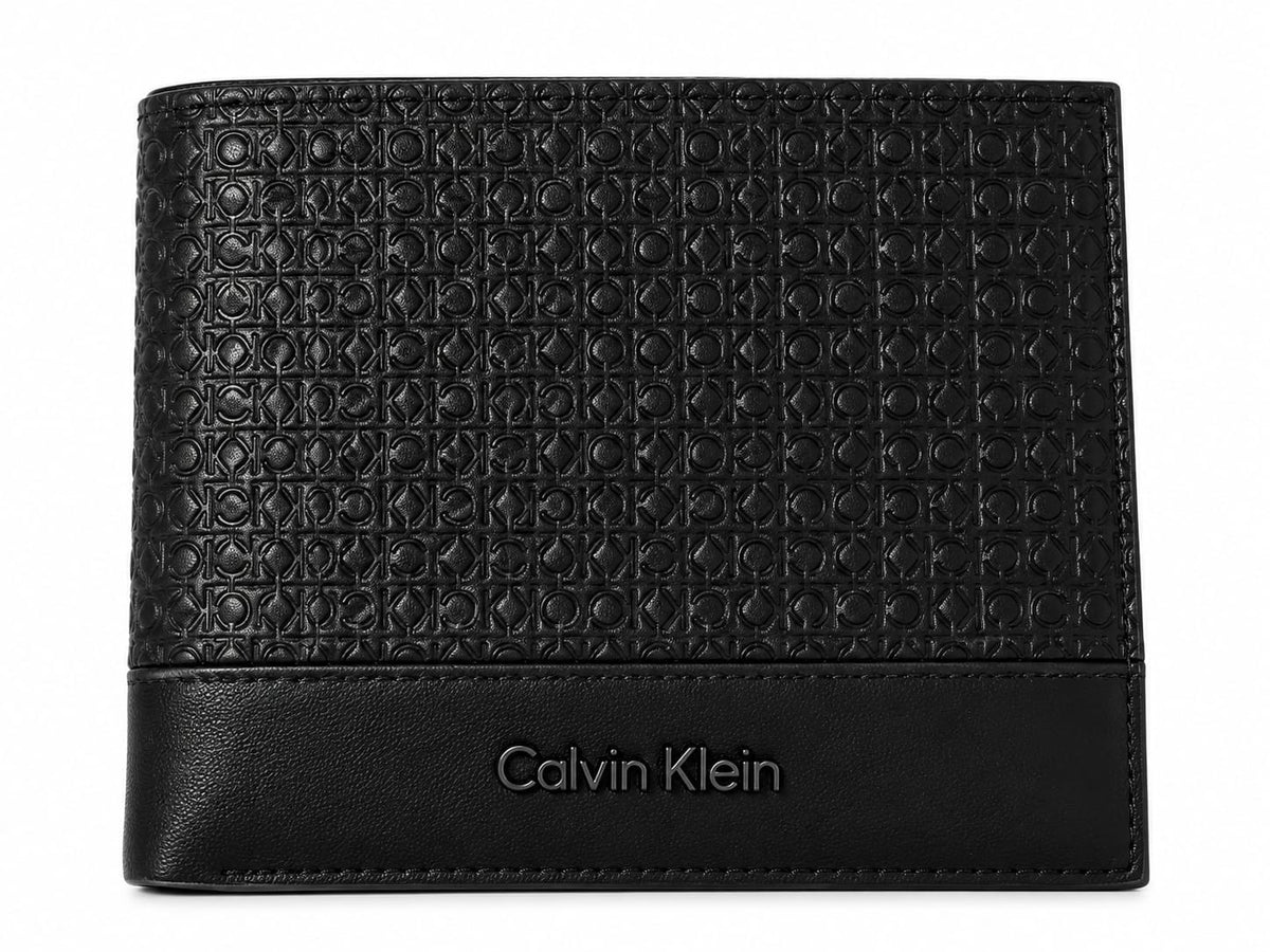 Calvin Klein Men's Black Bifold Wallet with Multiple Card Slots and ID Window#33