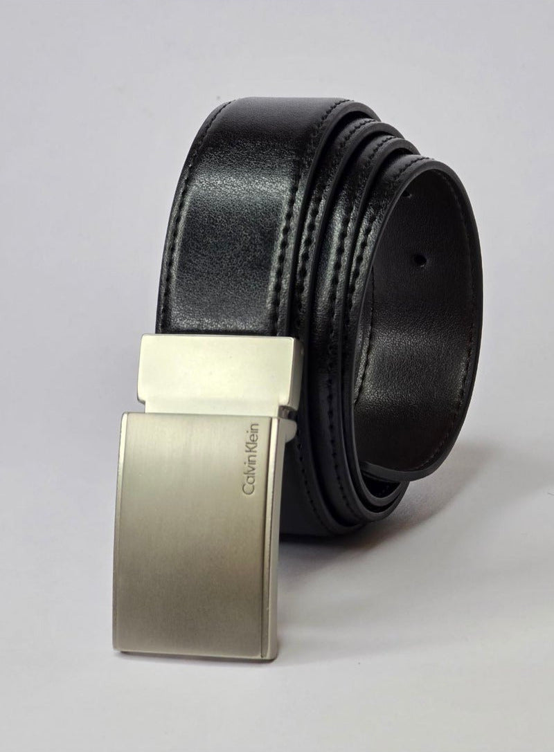 CK Black Leather Wallet-Belt Set For Men #9