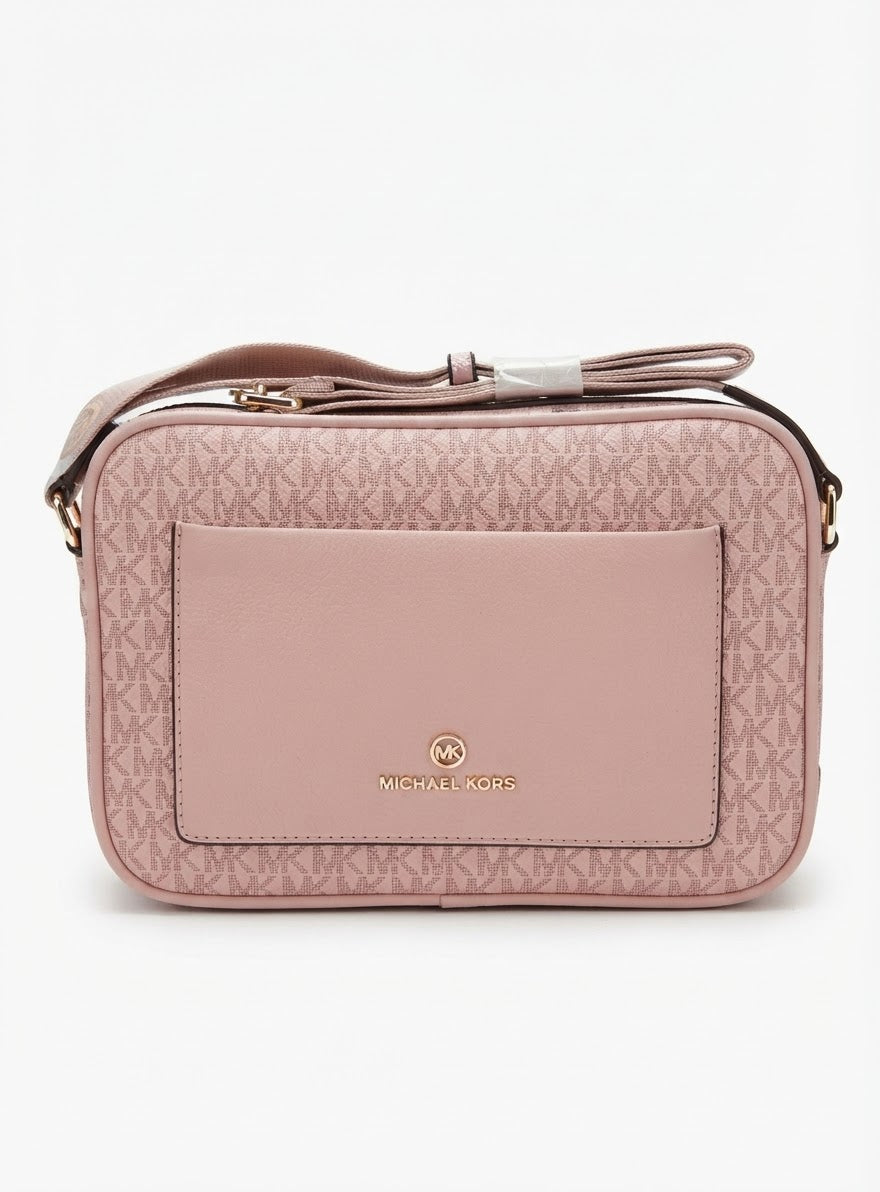 Michael Kors Women’s Signature Monogram Crossbody Bag – Pink#0082
