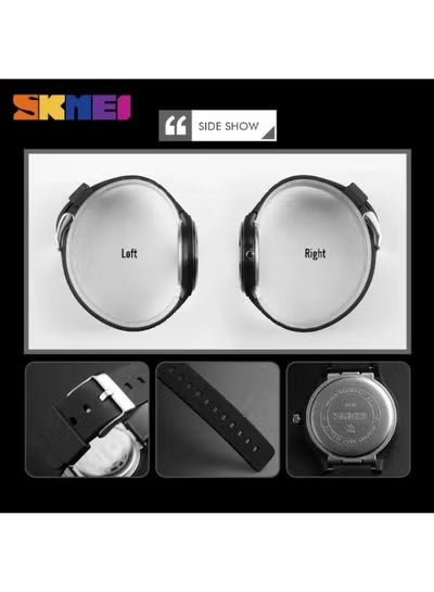 SKMEI 1419 Women’s Quartz Watch – Black Dial, Silver Hands, Lightweight with Black PU Strap (3ATM Water Resistant)