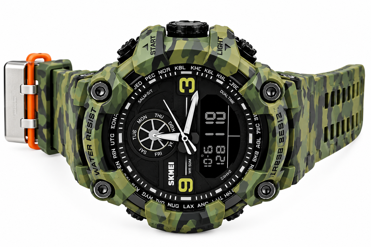 SKMEI Men's Military Sports Watch 1818CMGN Green Camouflage