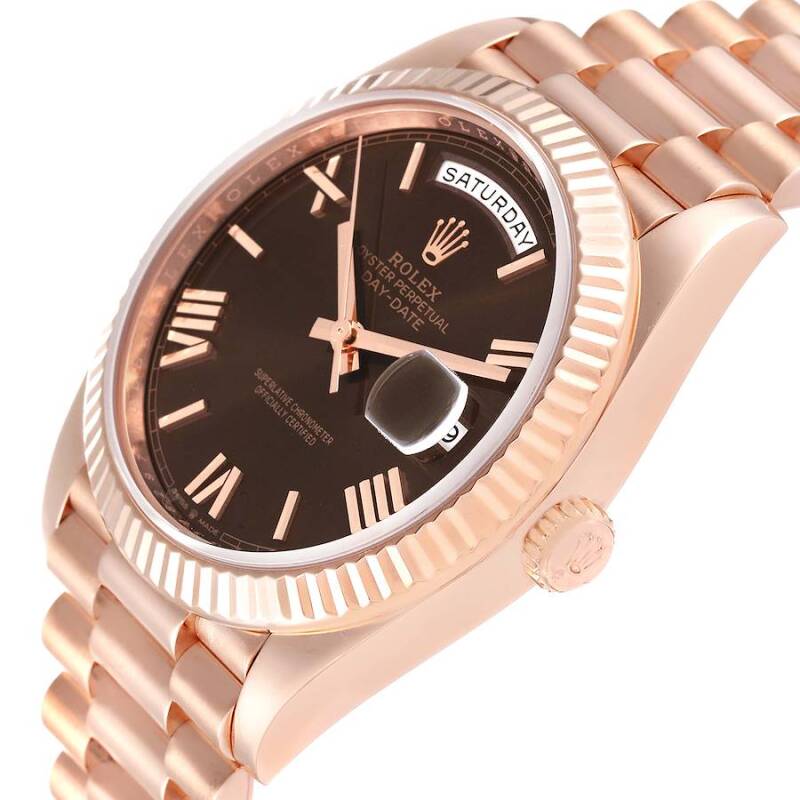 Rolex Day-Date Watch For Men - Brown Dial
