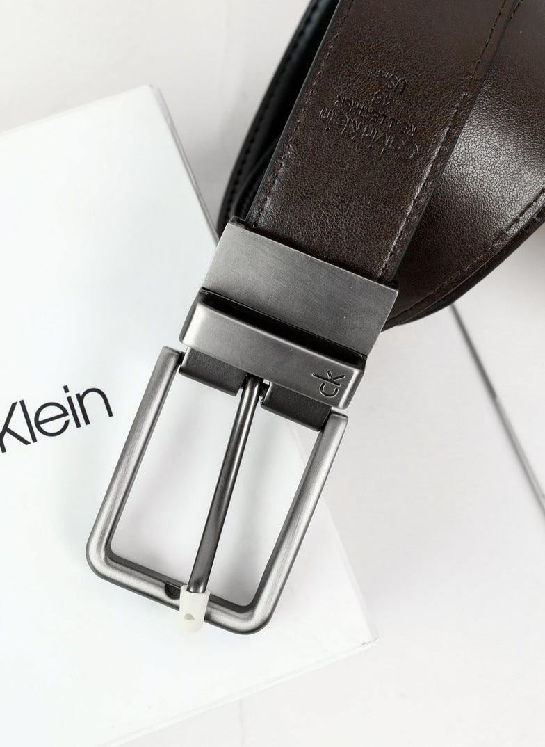 CK Black Leather Wallet-Belt Set For Men #5