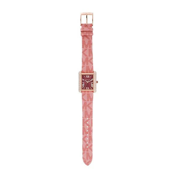 Michael Kors Emery MK2966 Women’s Quartz Watch – Red Dial Pink PVC Strap Rose Gold-Tone Case