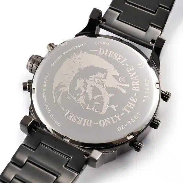 Diesel Mr. Daddy 2.0 DZ7331 Men’s Quartz Watch – Blue Dial, Grey Stainless Steel, 57mm Oversized Case
