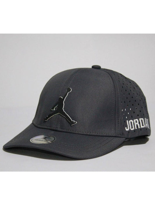 Jordan Jumpman Logo Perforated Snapback Hat - Dark Grey