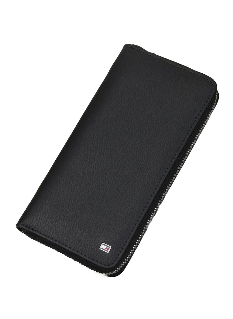 TH Long Black Leather Wallet For Men 50#