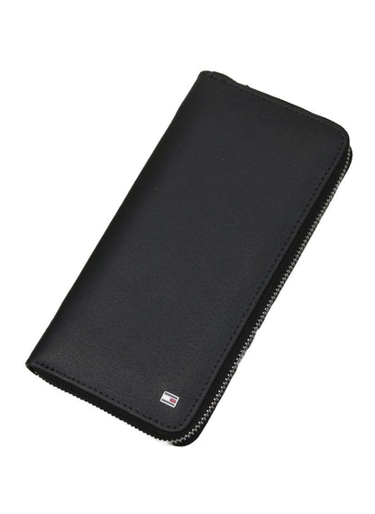 TH Long Black Leather Wallet For Men 50#