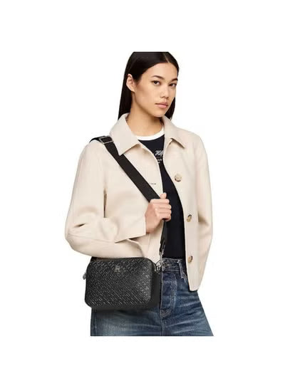 Tommy Hilfiger Black Women Crossbody Bag AW0AW16470 – Premium Leather Elegant Shoulder Bag#053