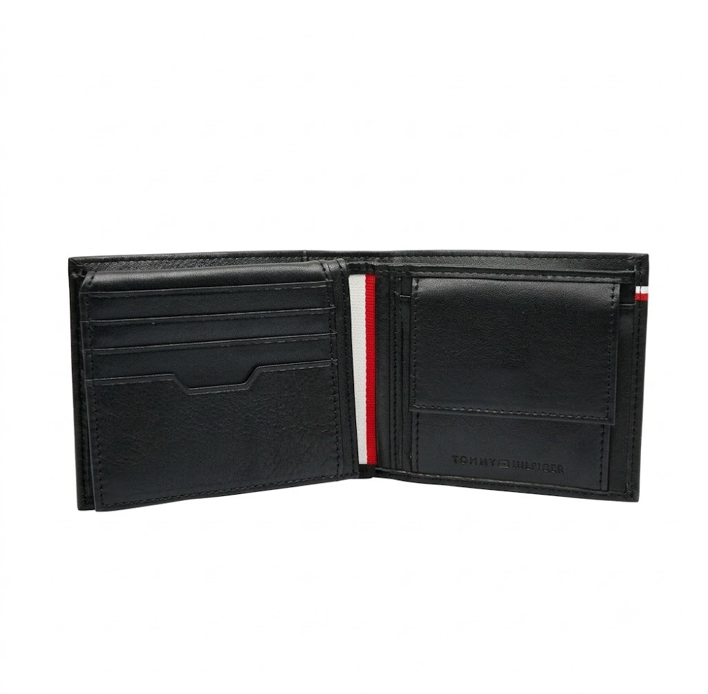 Tommy Hilfiger Men's Classic Leather Wallet – Premium Slim Bi-Fold Wallet with Coin Pocket#082