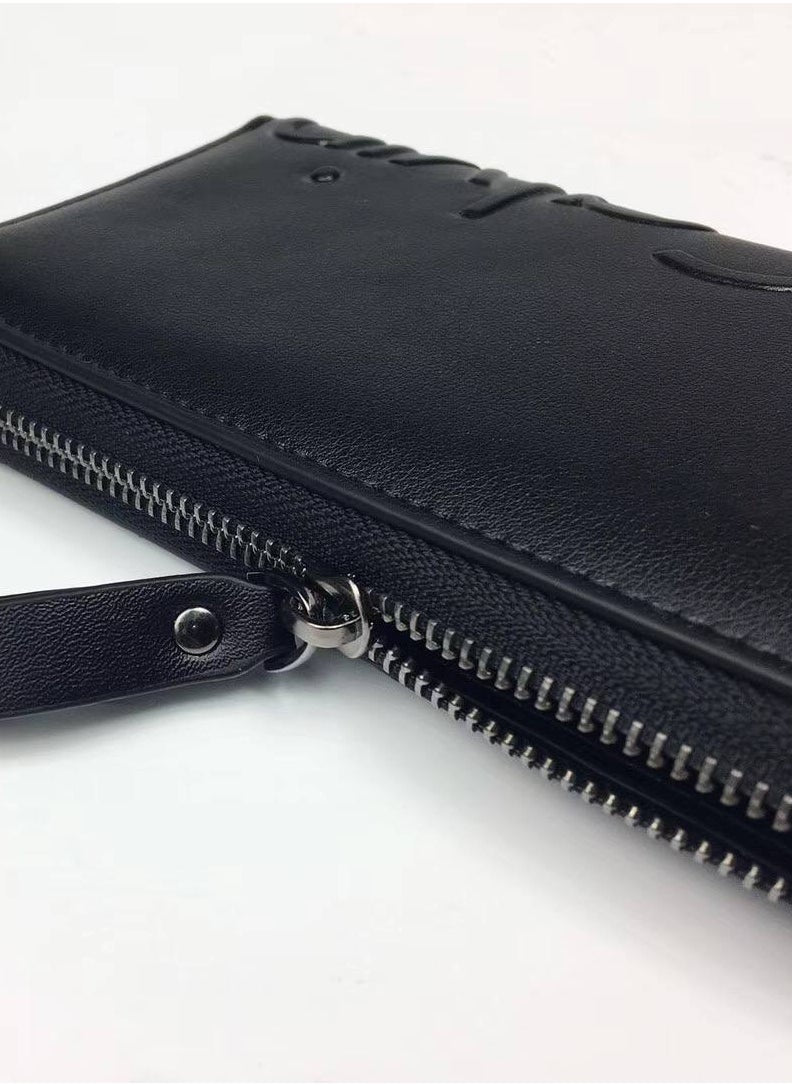 CK Long Black Leather Wallet For Unisex #8