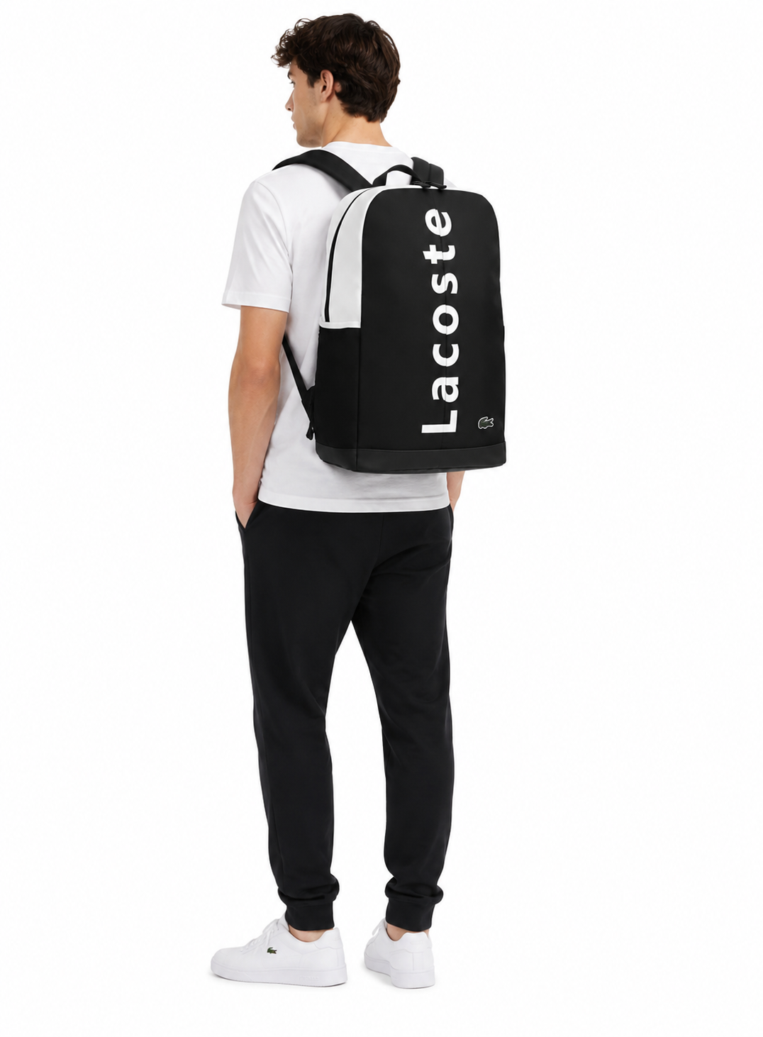 Lacoste Sport Bold Logo Backpack for Men – Black/White#3-100