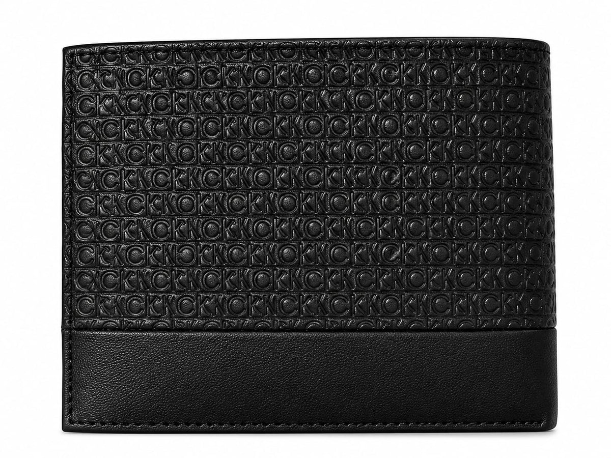 Calvin Klein Men's Black Bifold Wallet with Multiple Card Slots and ID Window#33