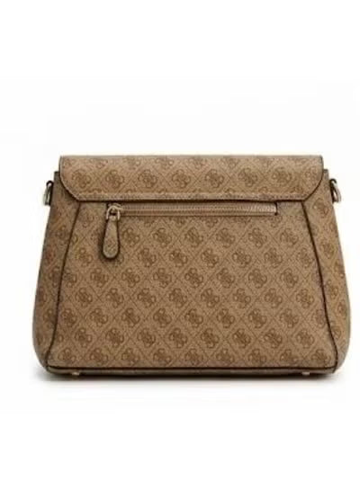 Women’s Monogram Saddle Crossbody Bag – Beige Elegant Flap Bag with Gold Hardware#187