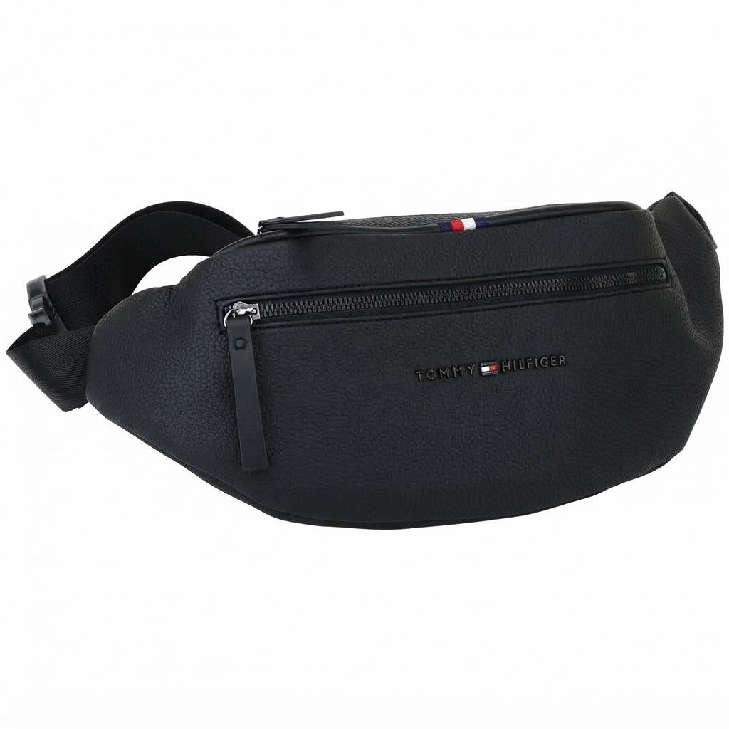 Tommy Hilfiger Men's Leather Spirit Waist Bag - Black