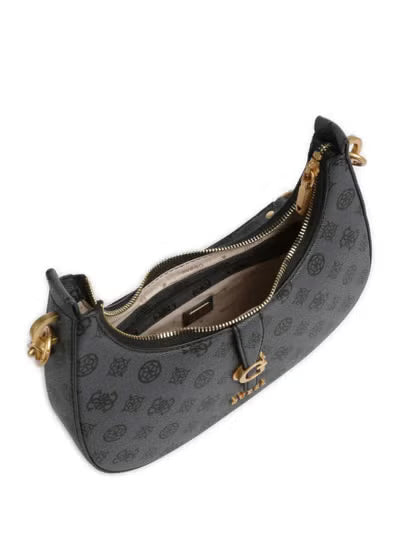 Guess Kuba Top Zip Shoulder Bag – Dark Gray (AD-Sep) – Stylish & Compact Everyday Bag#34-107