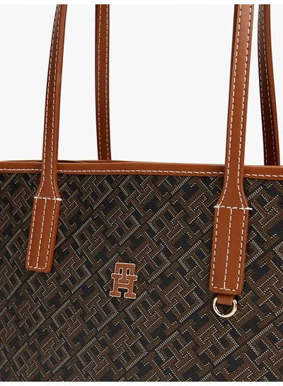 Tommy Hilfiger Denim Monoplay Removable Laptop Pouch Handbag Brown TB75#79