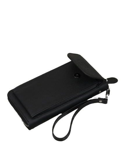 TH Long Black Leather Wallet For Men 50#