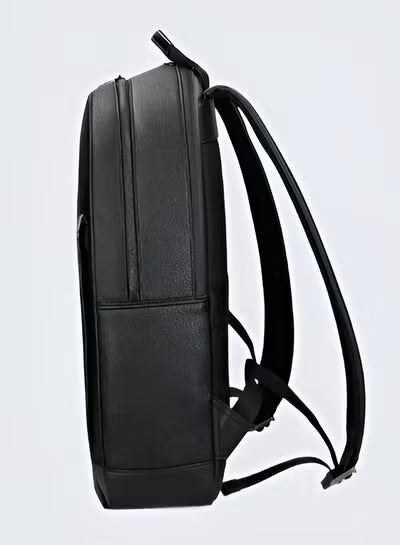 Tommy Hilfiger Black Leather Backpack – Classic Pebble Grain Everyday & Business Backpack#53-100