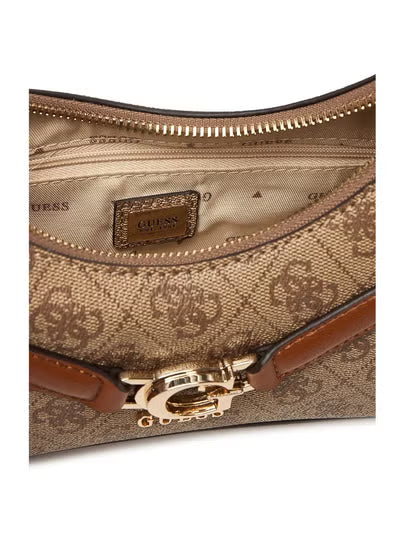 Guess Latte Logo Light Brown Women Crossbody Bag HWSG7993730 – Elegant Leather Monogram Bag#193