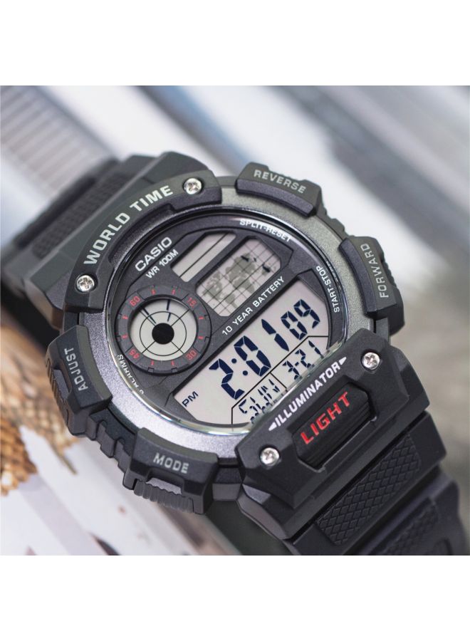 Water Resistant Digital Resin Wrist Watch AE-1400WH-1A - 51 mm - Black