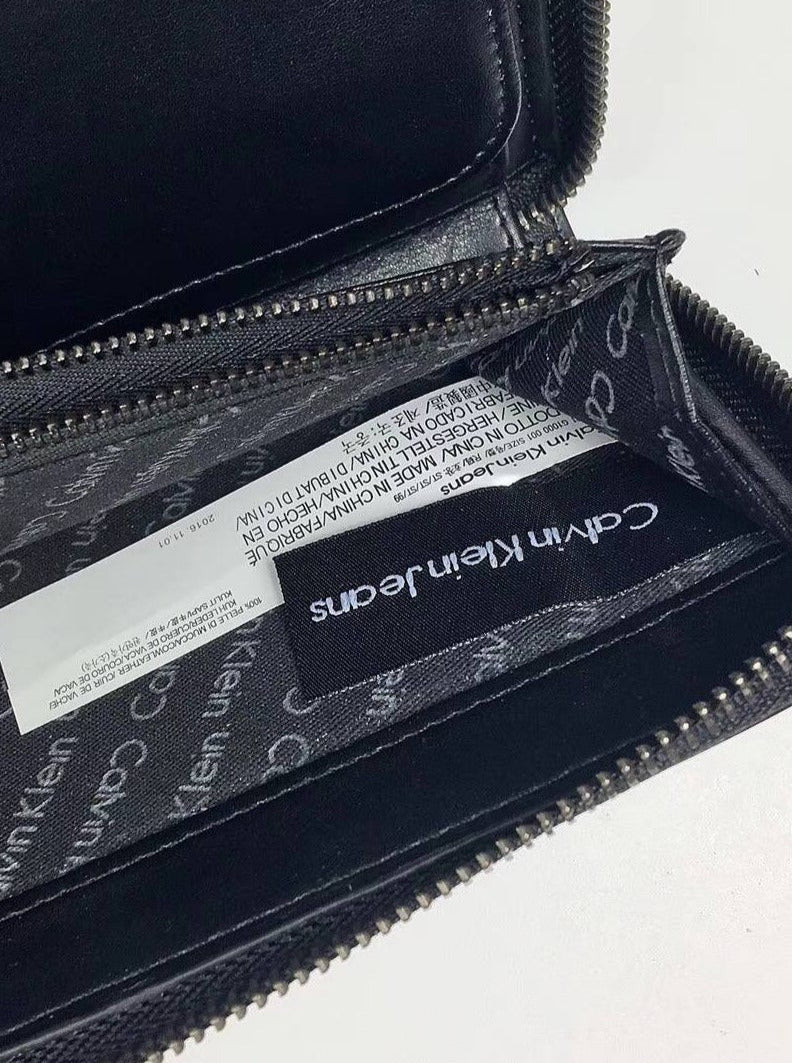 CK Long Black Leather Wallet For Unisex #8