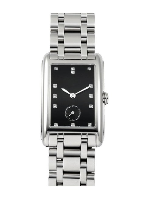 IBSO Women's Rectangular Quartz Watch S9688L – Black Dial & Crystal Accents