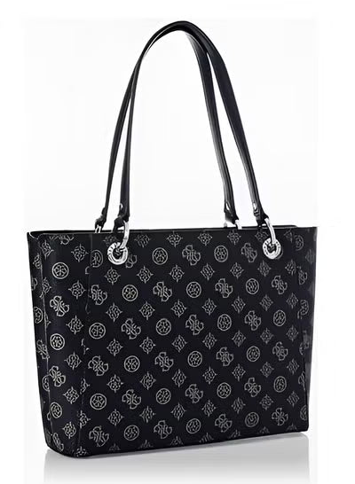 GUESS Black Monogram Tote Bag For Women#160