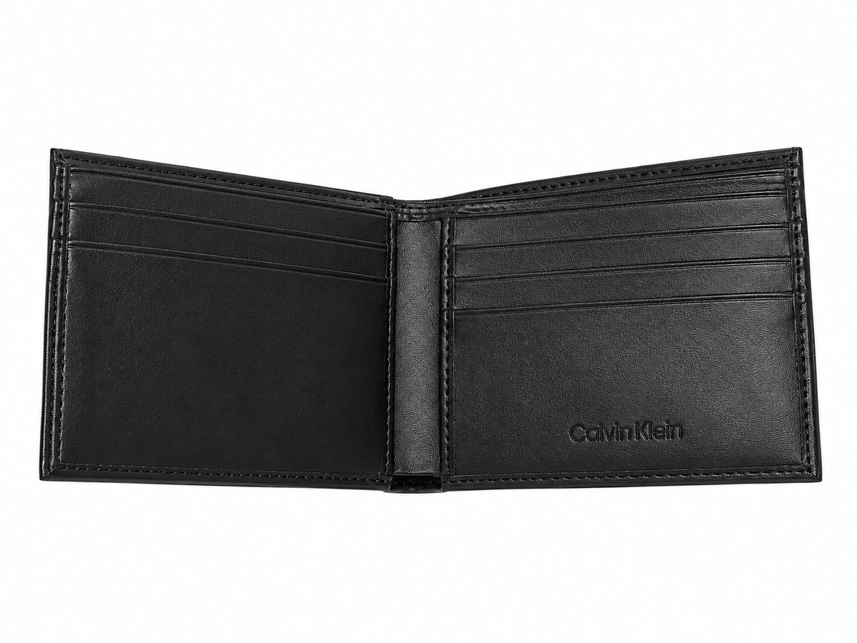 CK Modern Bar Logo Bi-Fold Wallet | Genuine Leather #35
