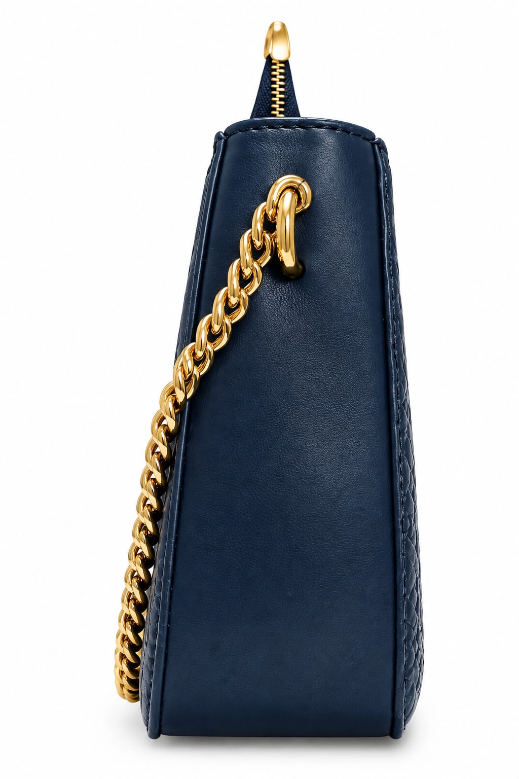 Tommy Hilfiger Women's Embossed Shoulder Bag, Navy Blue with Gold Chain Strap#0099
