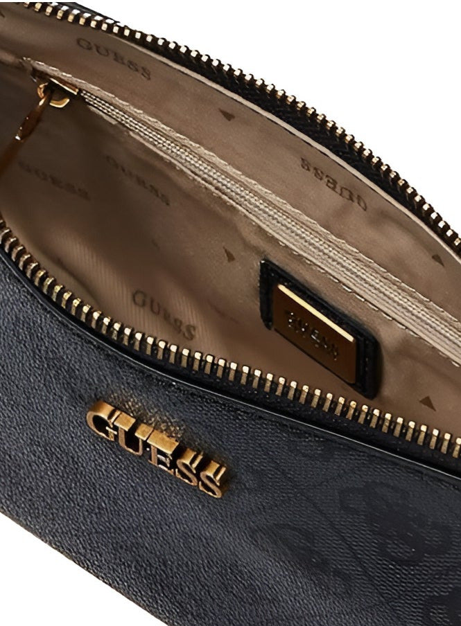 GU 2-in-1 Dark Grey Monogram Crossbody Bag For Women #129