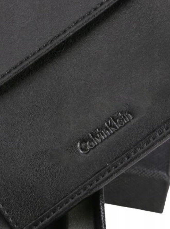 CK Black Leather Wallet & Keychain Set For Men #9