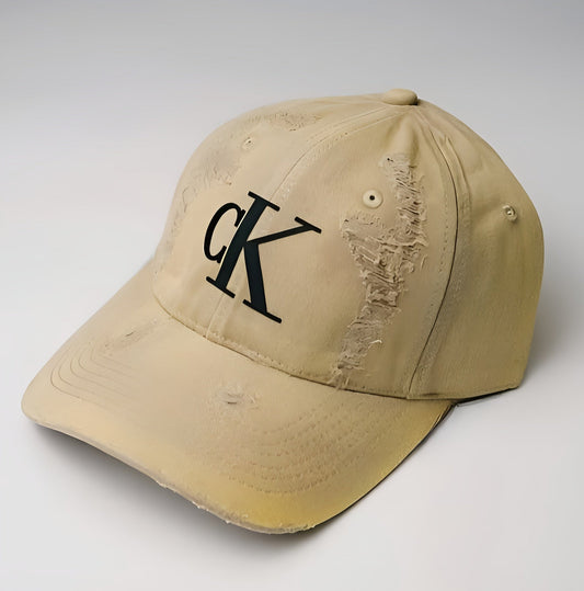 Calvin Klein Distressed "CK" Logo Baseball Cap