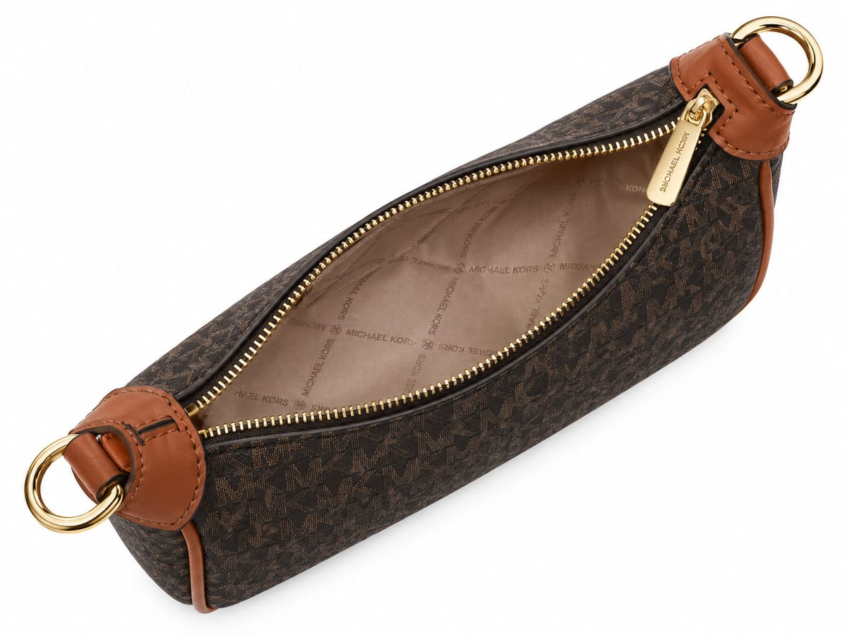 Michael Kors Signature Monogram Shoulder Bag with Gold Chain#0077