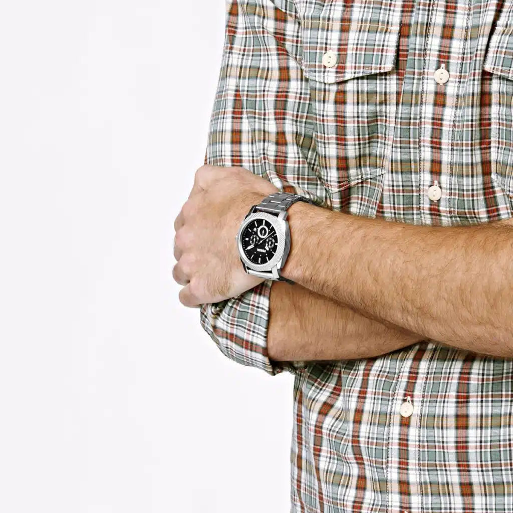 Men’s Stainless Steel Watch – Fossil Machine FS4776 | 45mm Black Dial
