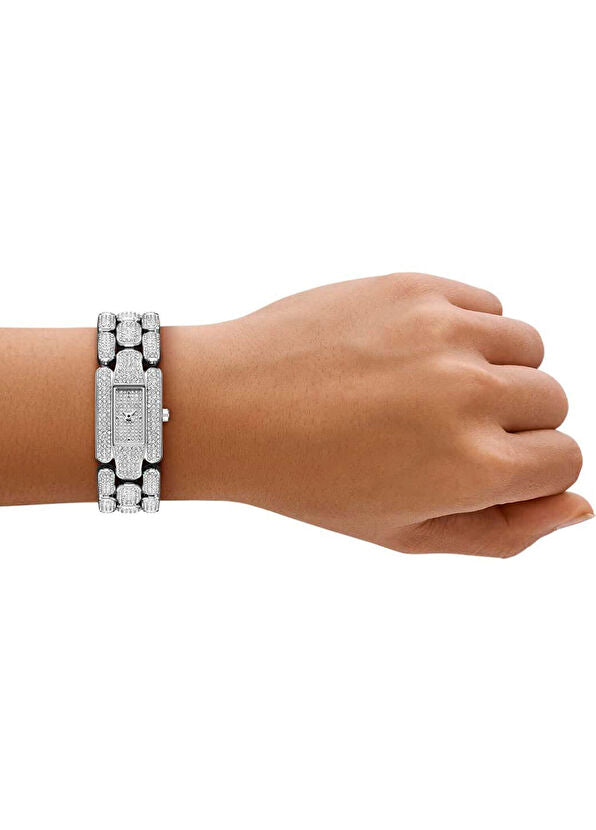 Michael Kors Hally Women’s Watch MK4922 Grey Stainless Steel Rectangular Quartz Watch