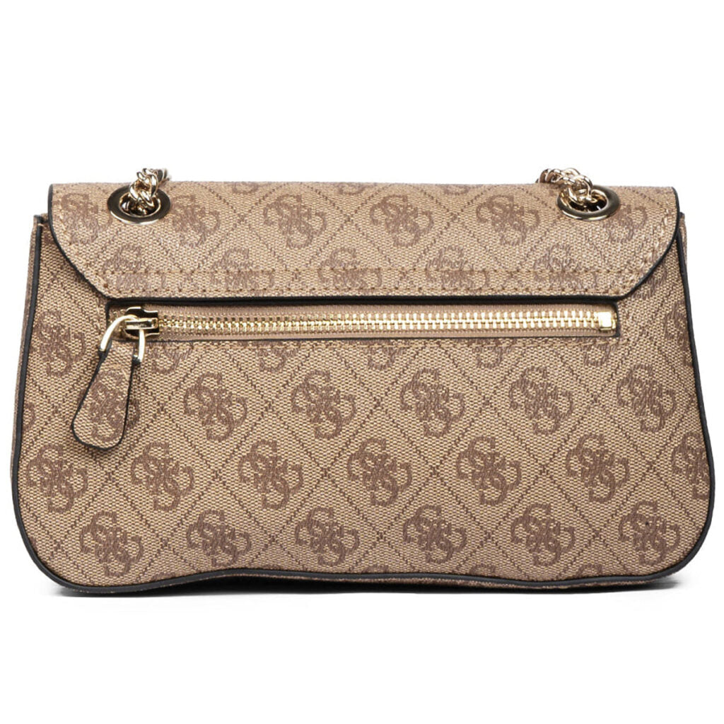 GUESS Beige Women Shoulder Bag – Elegant Printed Leather Envelope Flap Bag#197