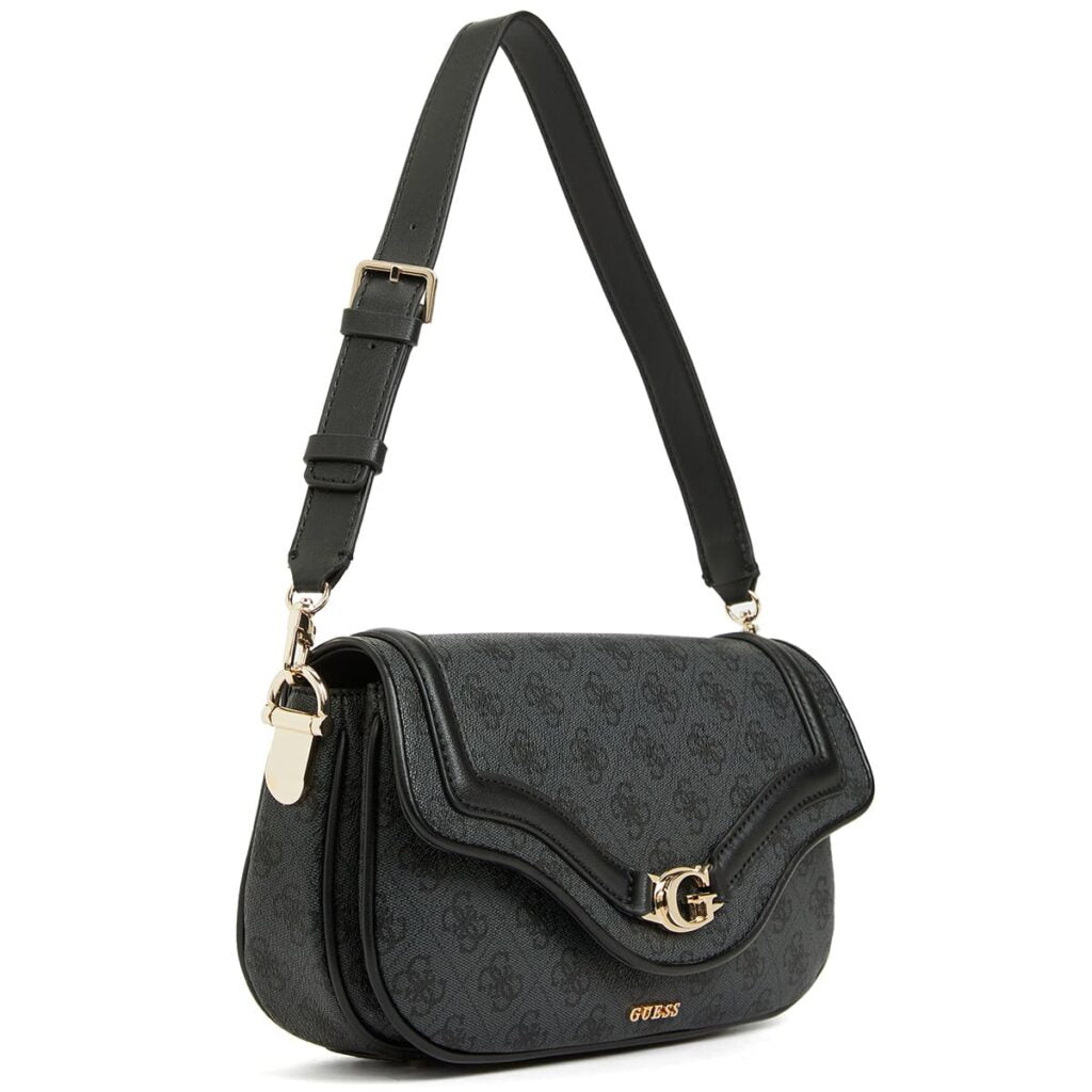 GUESS Women’s Coal Logo Crossbody Bag HWSG7993790 CLO – Black Leather Stylish Shoulder Bag#188