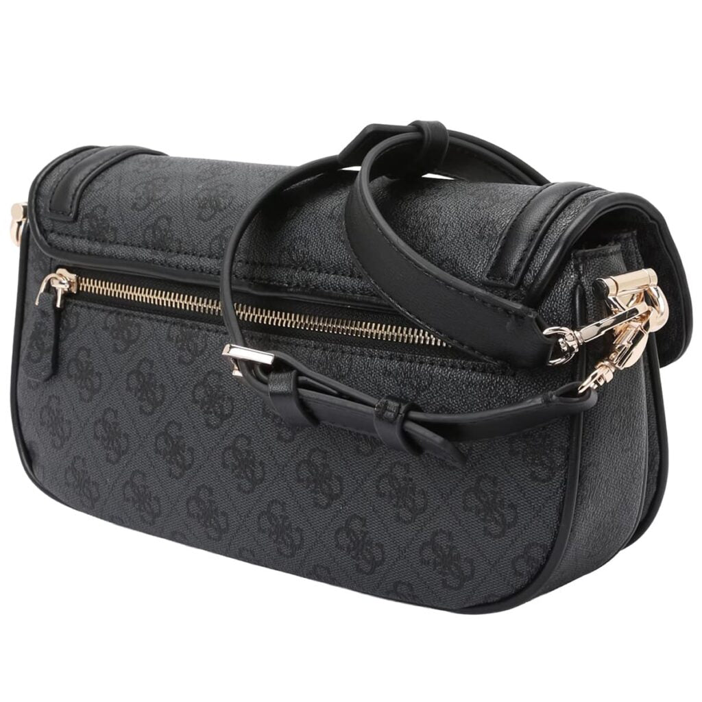 GUESS Women’s Coal Logo Crossbody Bag HWSG7993790 CLO – Black Leather Stylish Shoulder Bag#188