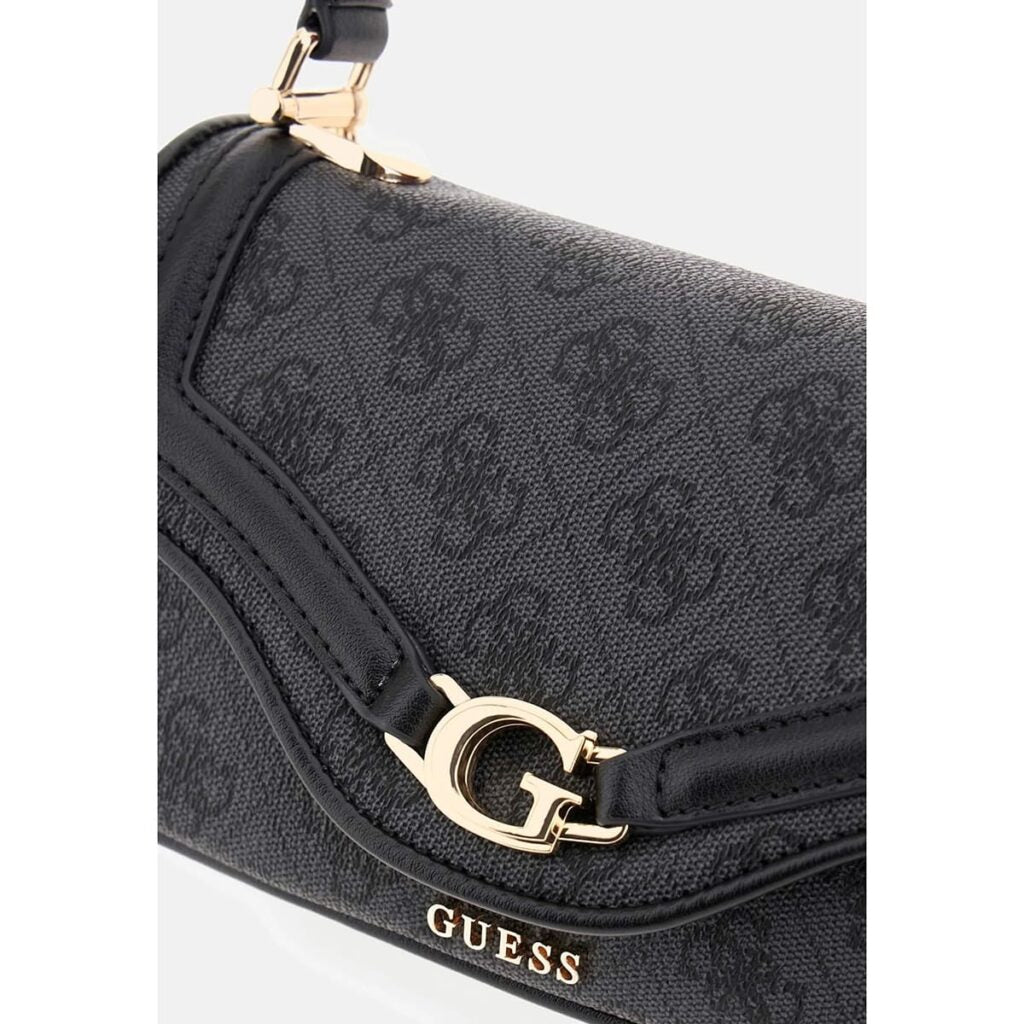 GUESS Women’s Coal Logo Crossbody Bag HWSG7993790 CLO – Black Leather Stylish Shoulder Bag#188