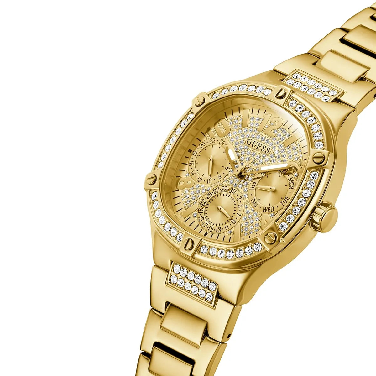 GUESS Duchess Women’s Watch GW0558L2 – Gold Stainless Steel Bracelet, 40mm, Analog Quartz with Date Function